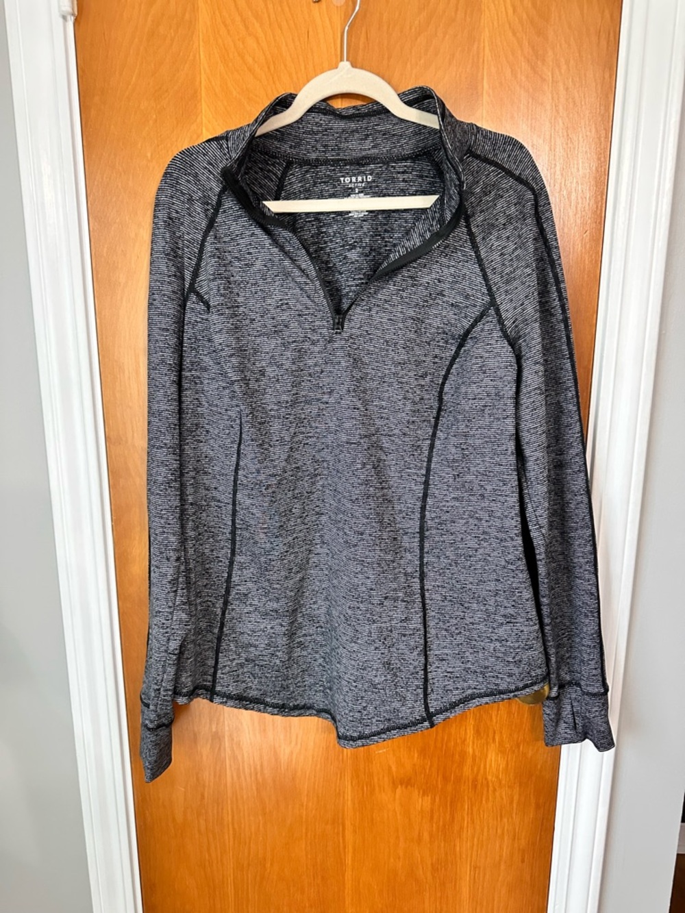 torrid Gray Marled Quarter-Zip Pullover